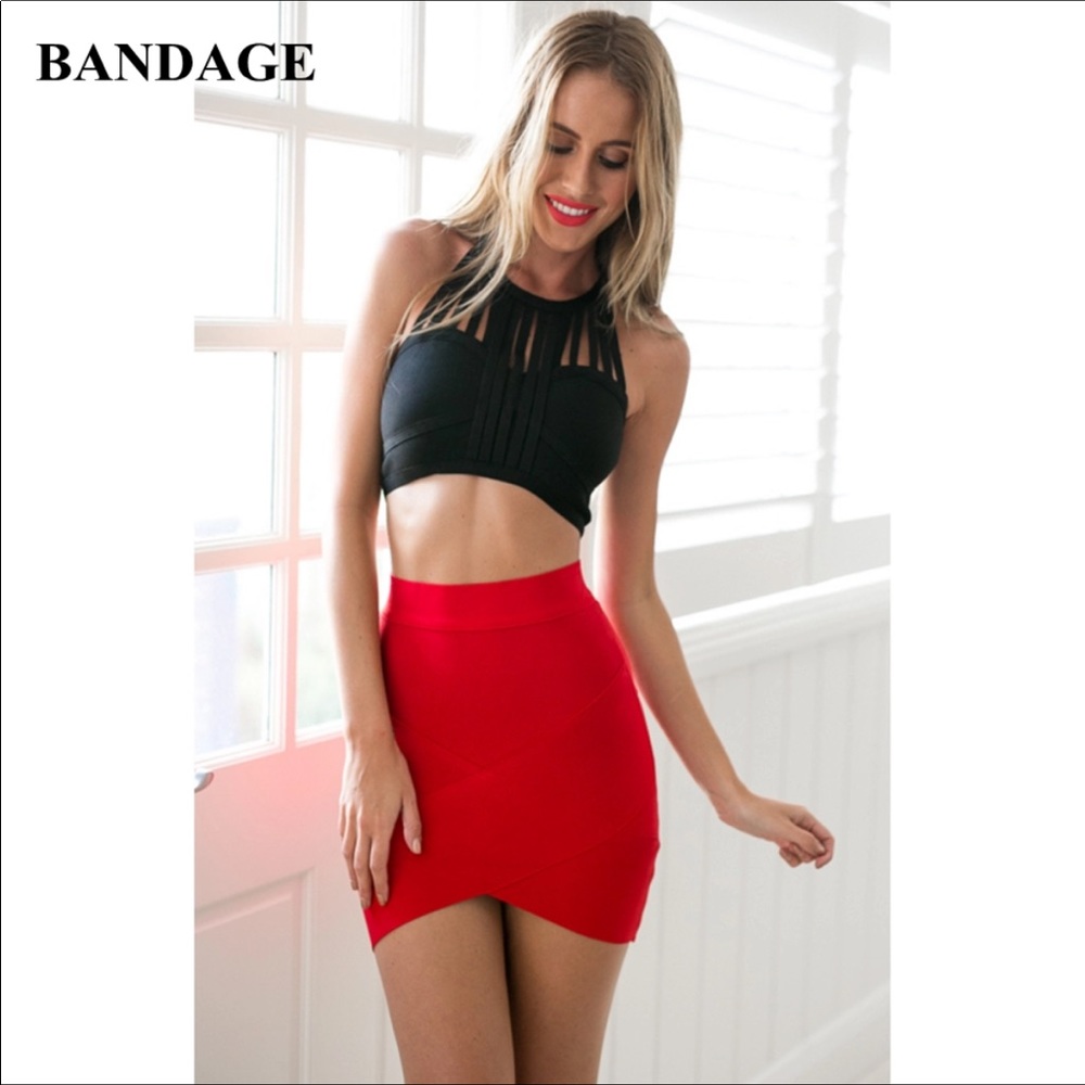 Red bandage skirt xs
